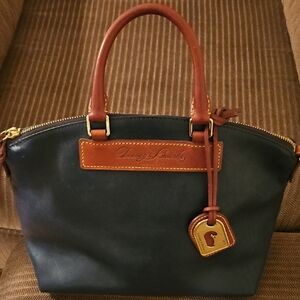 Dooney & Bourke Navy and Luggage Satchel